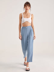 Everyday High Waisted Cropped Tapered Trousers