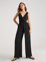 V-Neck Sleeveless Classic Leg Jumpsuit