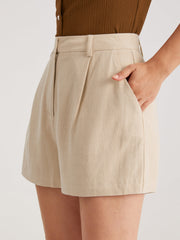 Mid Rise Basic Trouser Shorts