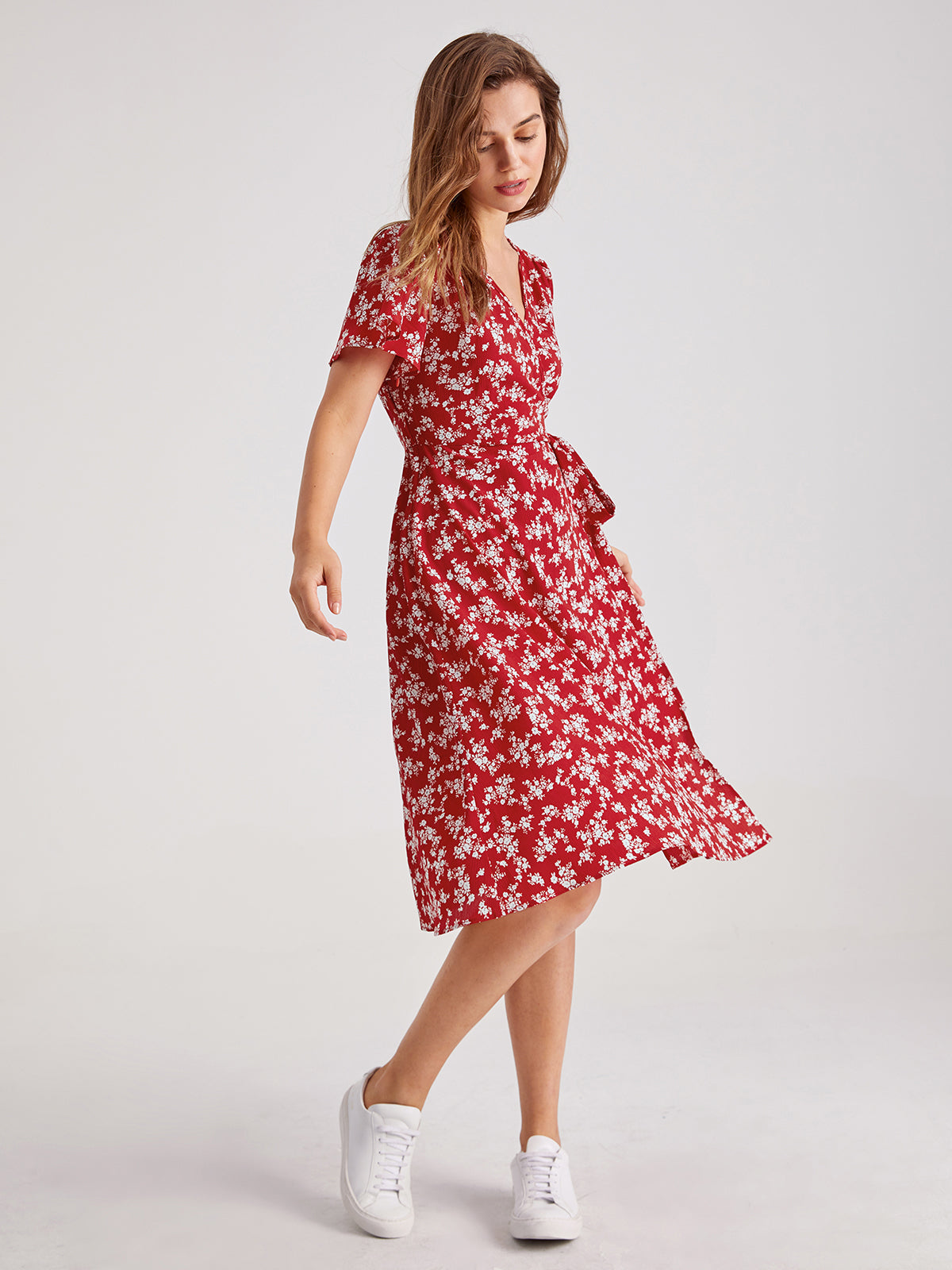 Polka Power Wrap Dress