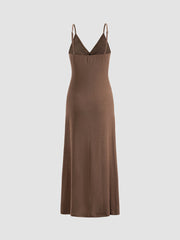 Solid Ruche Cami Maxi Dress