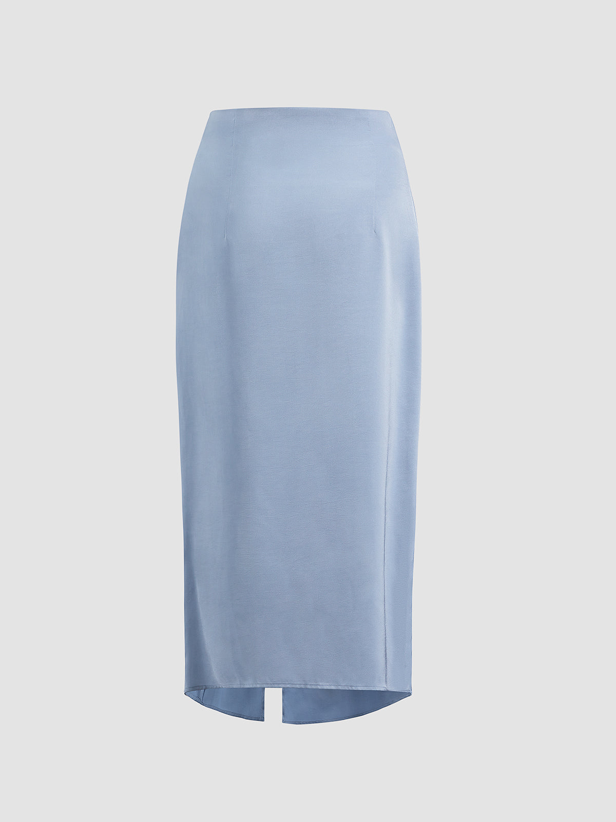 High Waisted Twist Satin Midi Skirt