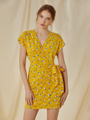 Golden Time Wrap Dress