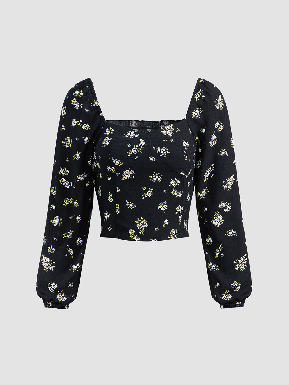 Evening Petals Square Neck Top