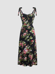 Floral Fantasy Strap Dress