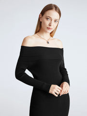 Off Shoulder Spirit Ribbed Dress