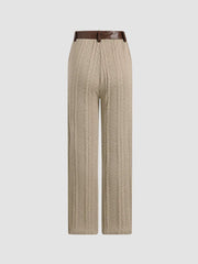 Retro Knitted High-Waisted Straight Leg Pants