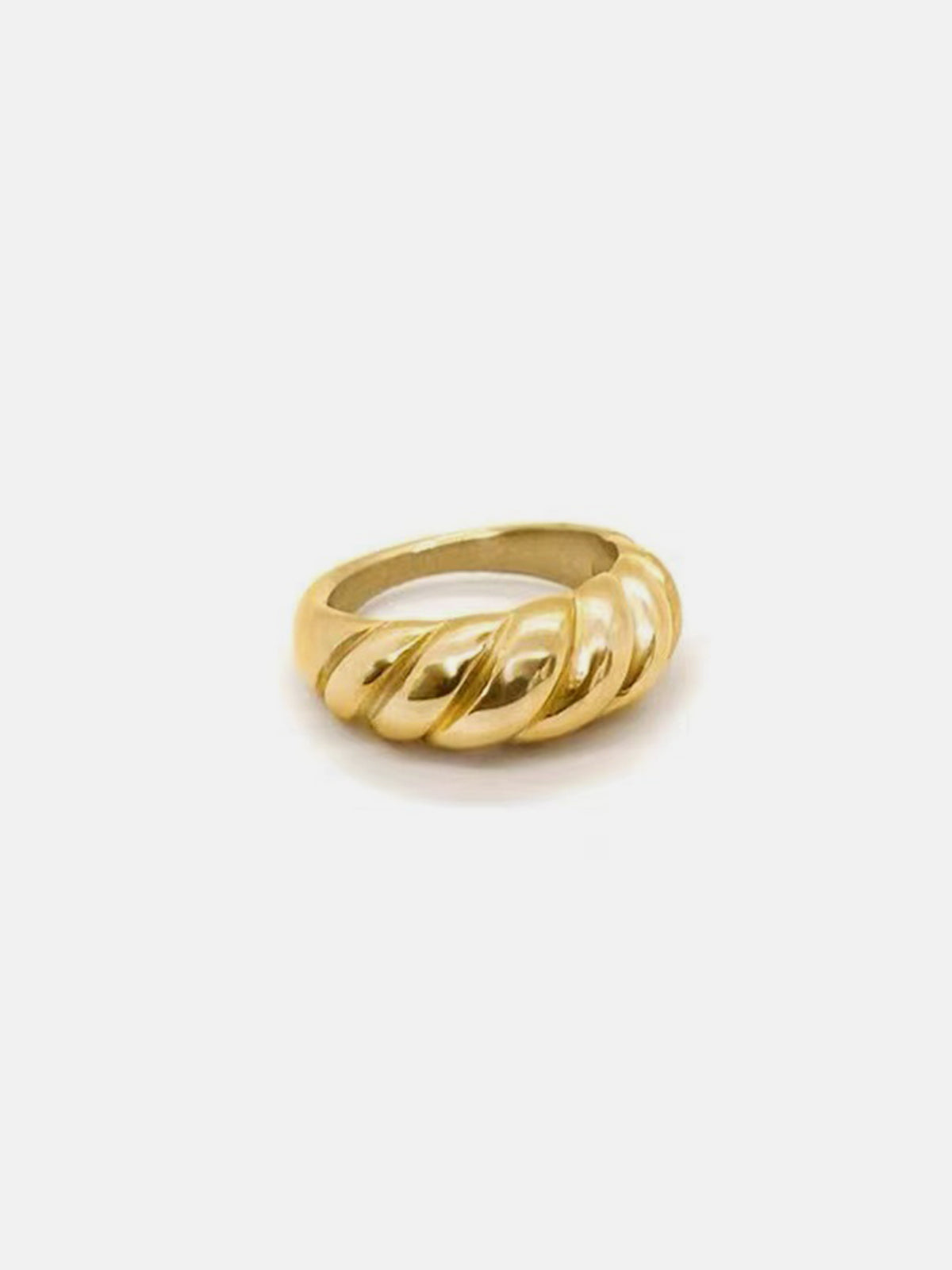 French Croissant Titanium Plated Ring