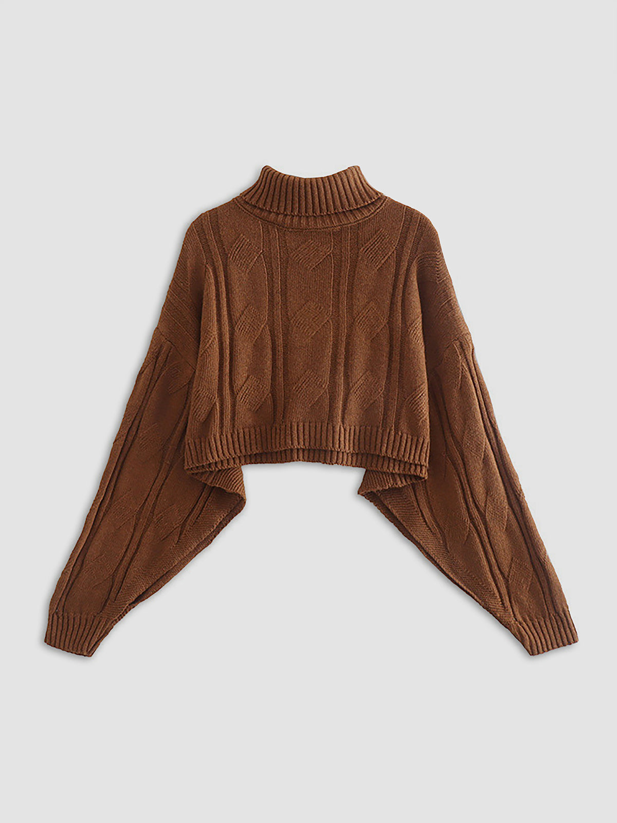 Fall Leaves Dream Cable Knit Mock Neck Sweater