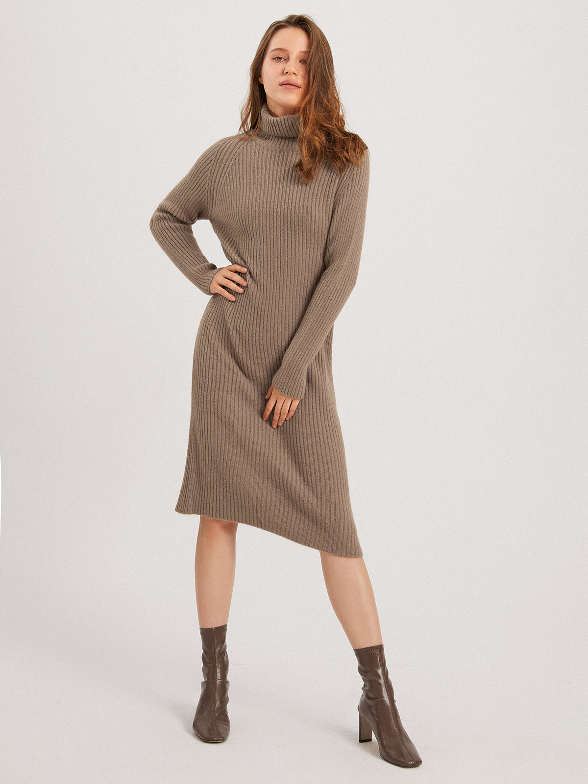 Texture Mockneck Sweater Dress