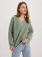 Head In The Clouds V-neck Knit Sweater