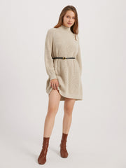 Cozy Solid Turtleneck Swester Dress