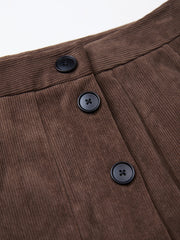 Solid Corduroy Skirt