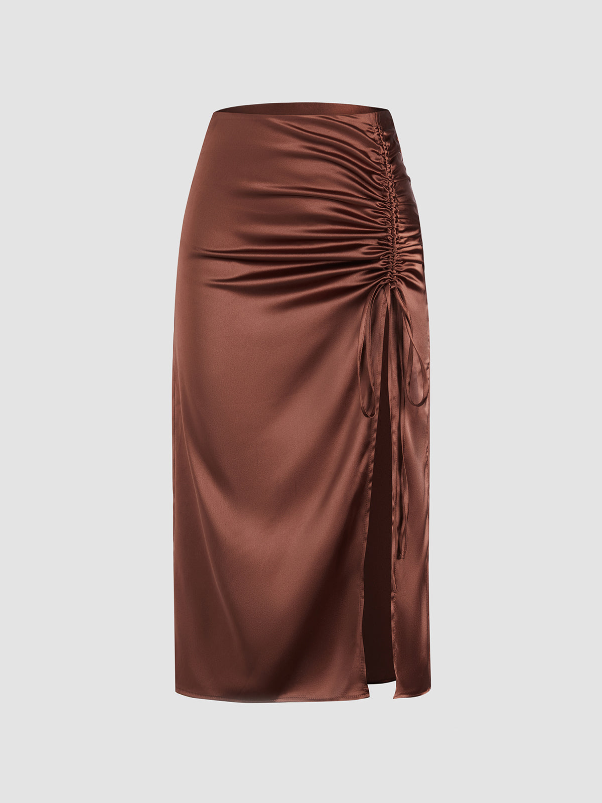 Cocoa Beans Ruched Flowy Skirt