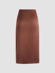 Cocoa Beans Ruched Flowy Skirt