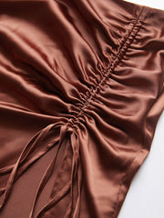 Cocoa Beans Ruched Flowy Skirt