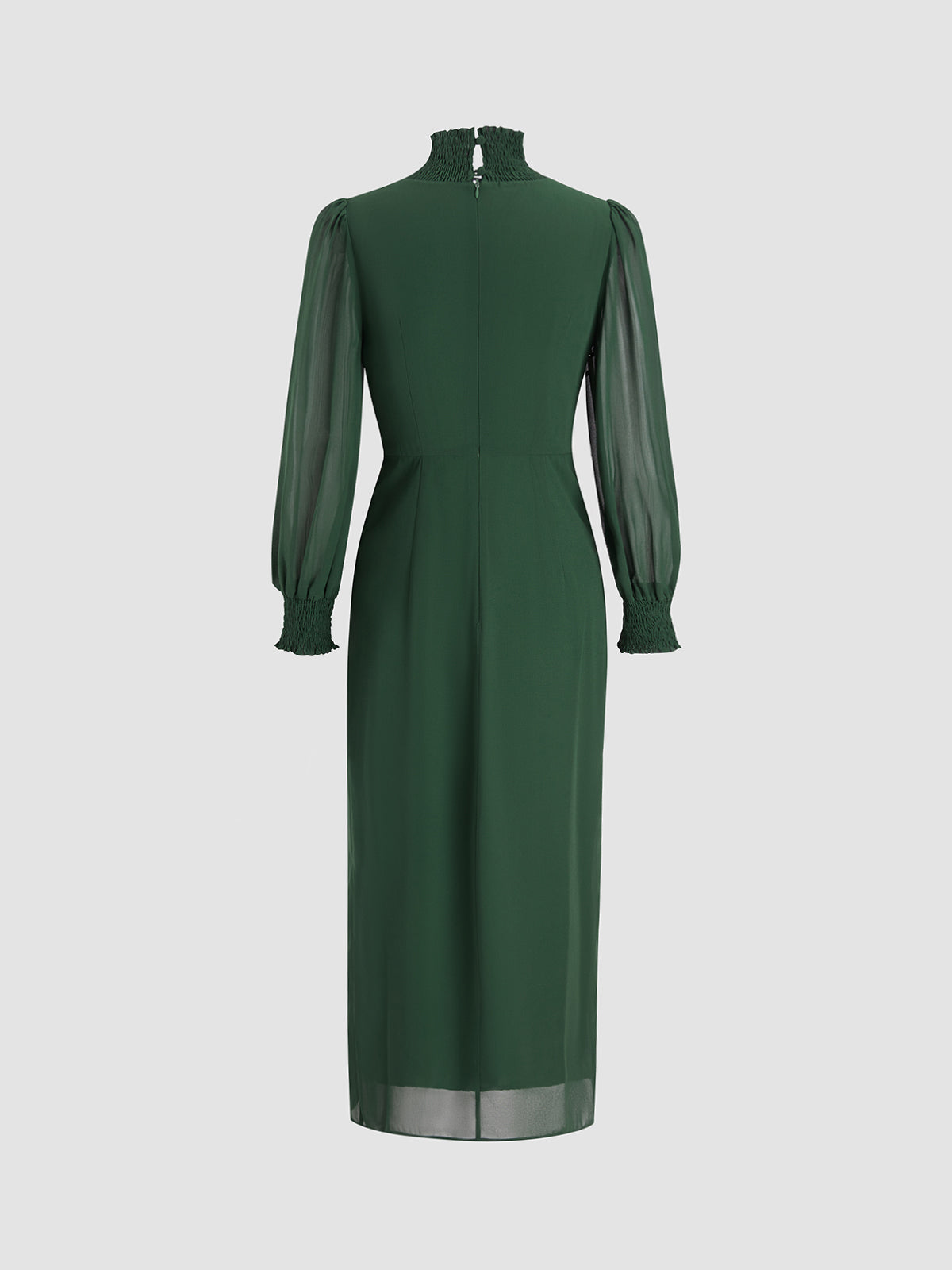 Emerald Green Mockneck Long Dress