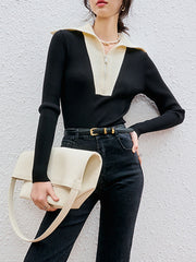 Two-toned Zip Sweater