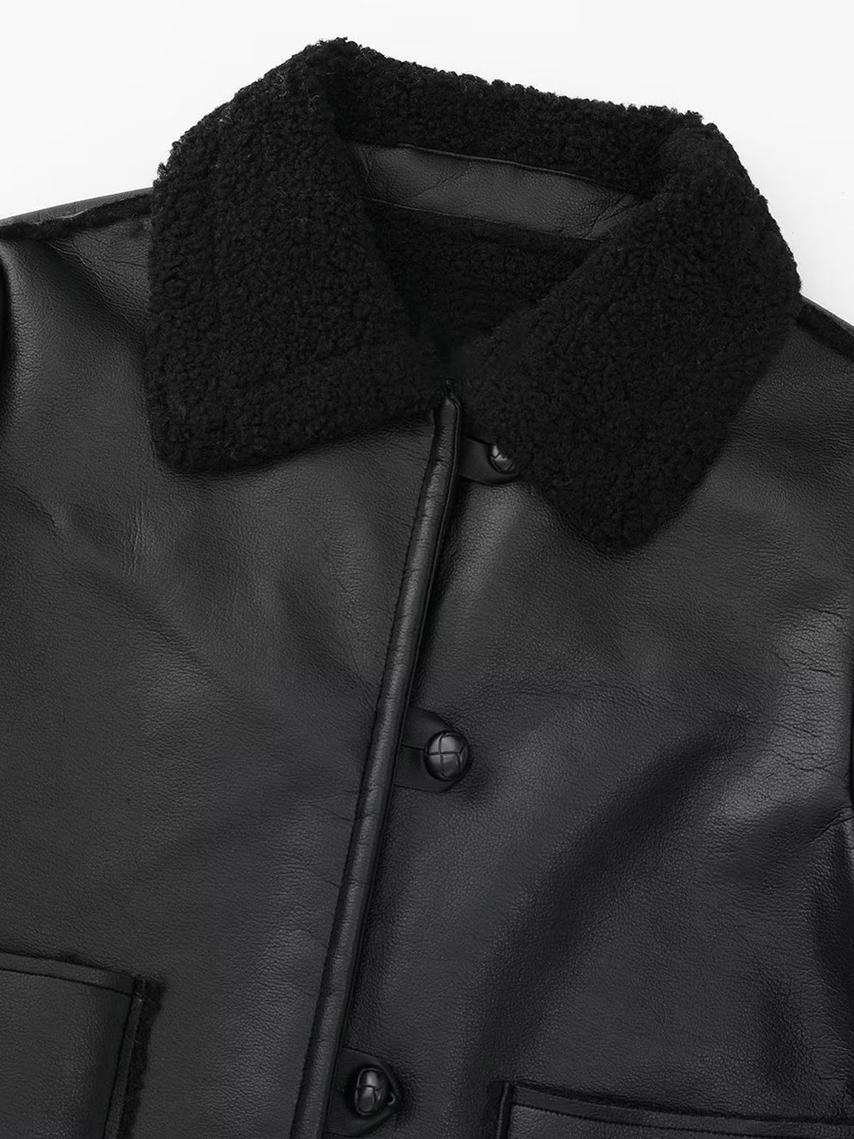 Dark Night Shearling Leather Flight Jacket