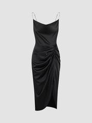 Daydream Satin Ruched Midi Dress