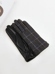 Vintage Check Print Gloves