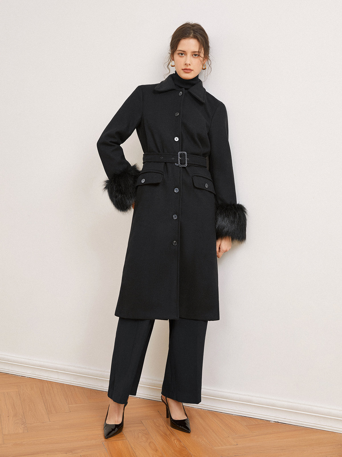 Prudence Fuzzy Wool Coat