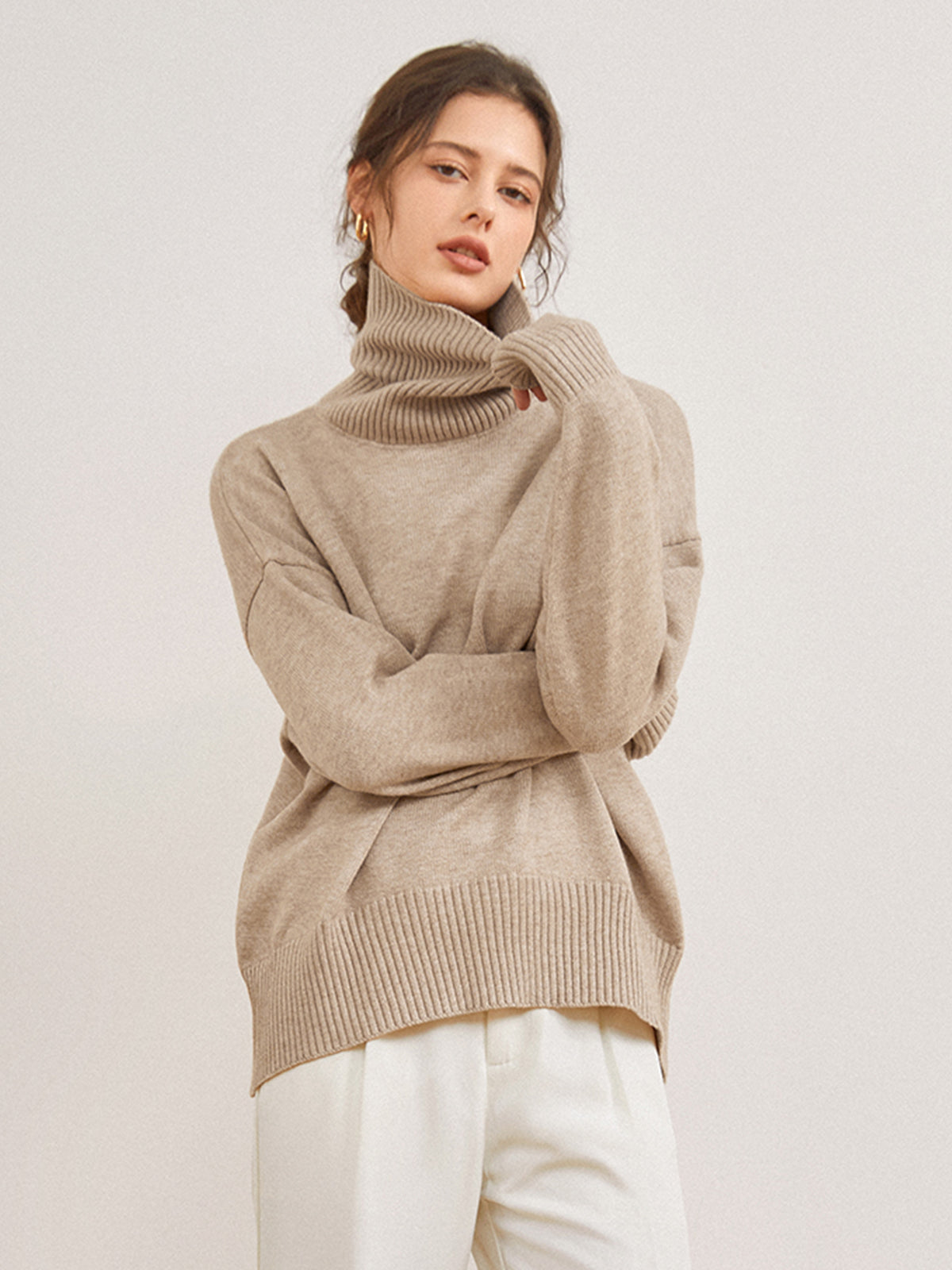 Plain Turtleneck Sweater