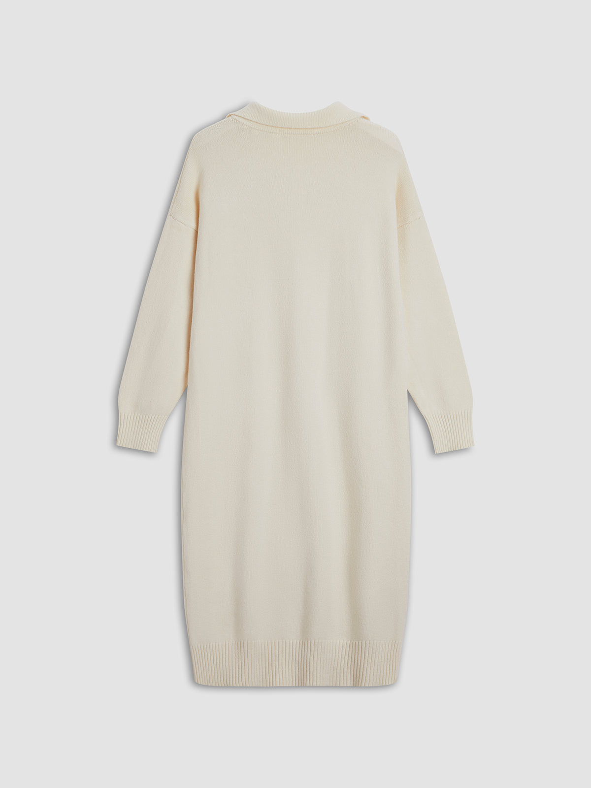 Ivory Glow Collared Sweater Dress