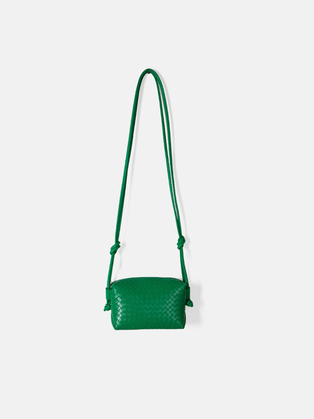 Solid Braided Crossbody Bag