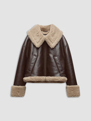 Madeleine Shearling Leather Flight Jacket