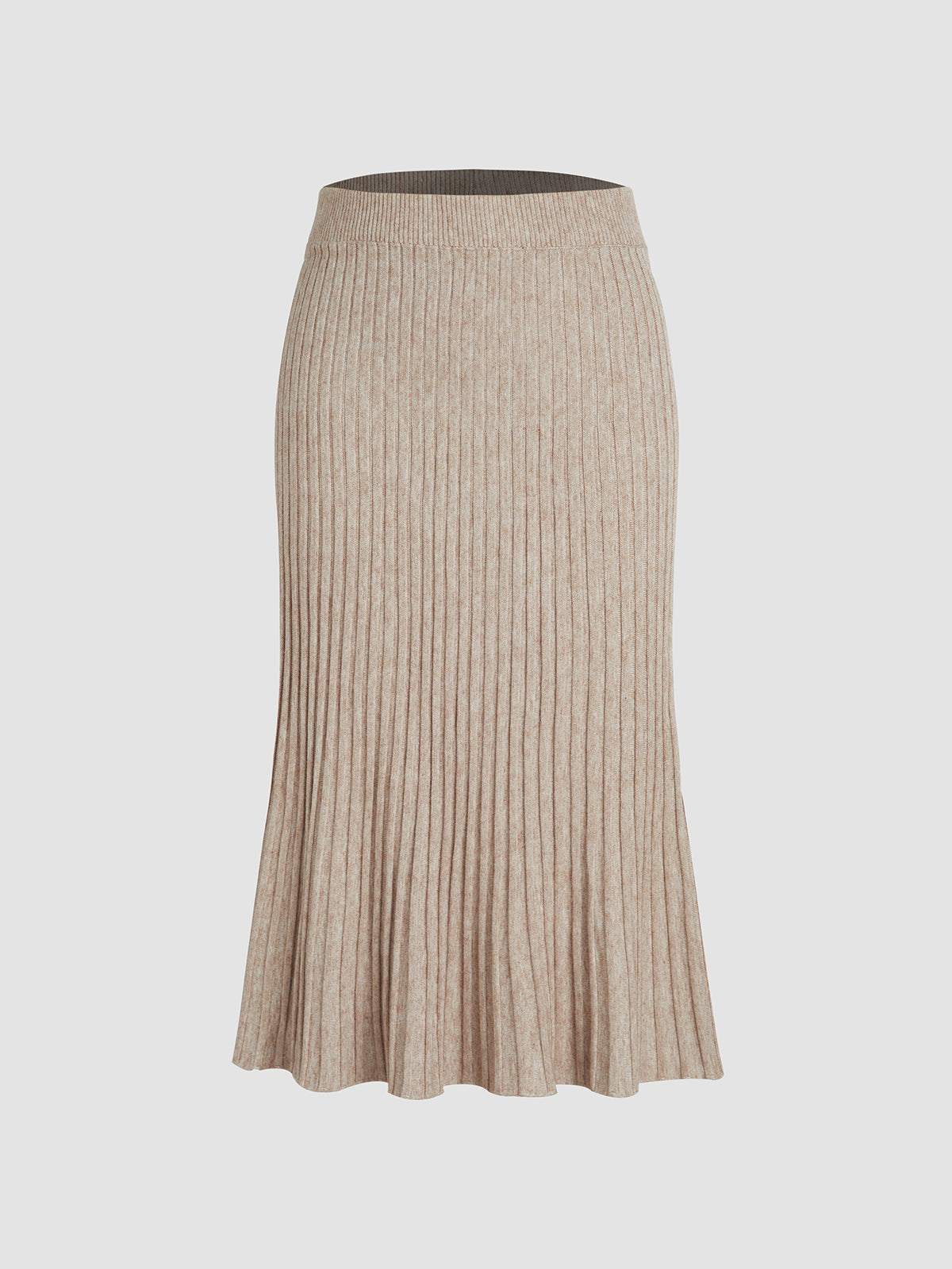 Creamy Latte Texture Slit Long Skirt