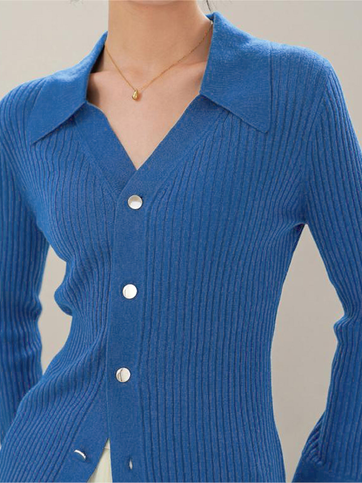 Azure Mist Collared Cardigan