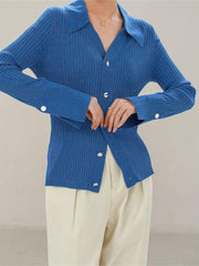 Azure Mist Collared Cardigan