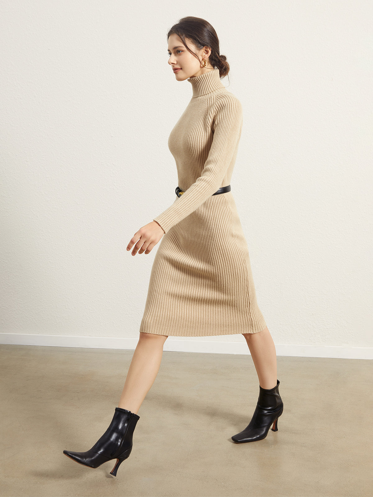 Mockneck Sweater Midi Dress