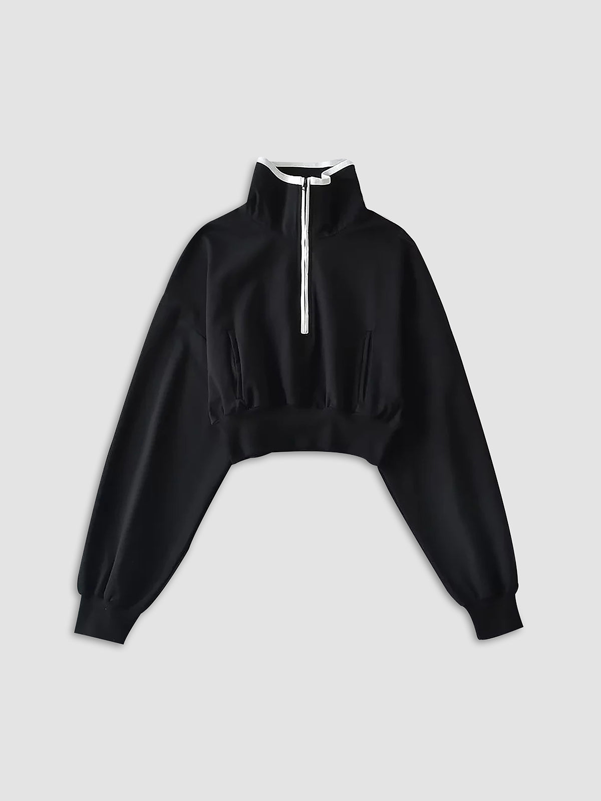 Zip Up Cropped Sweatshirt