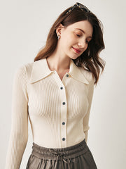 Collared Textured Cardigan