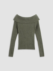 Textured Off Shoulder Sweater