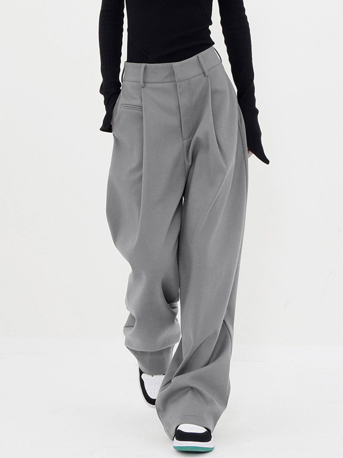 Basic Baggy Wide Leg Dress Pants