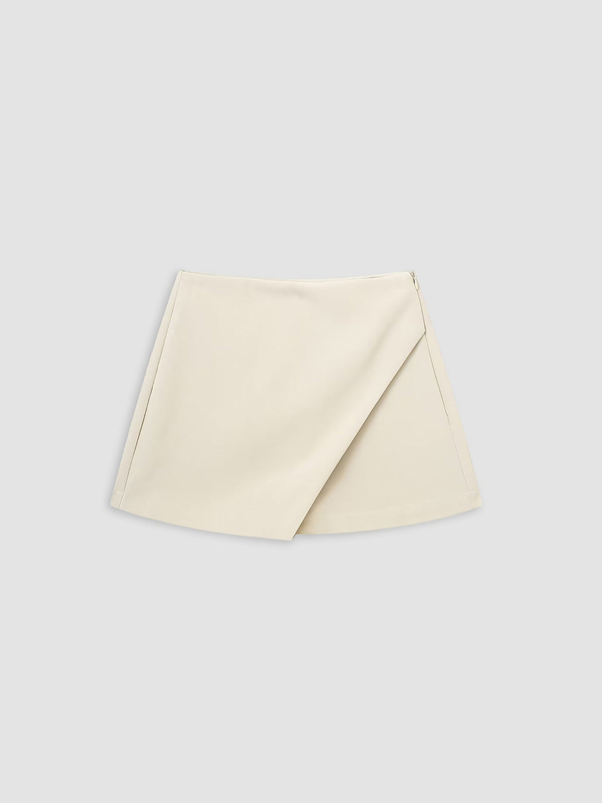 Solid Wrap Front Skort