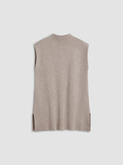 Leisurely Stand Collar Knit Tank Top