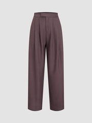 Mauve Quiet Luxury Baggy Wide Leg Pants