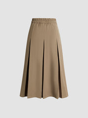 Belt Decor Pleated Skirt