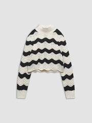 Wavy Stripe Eyelet Sweater