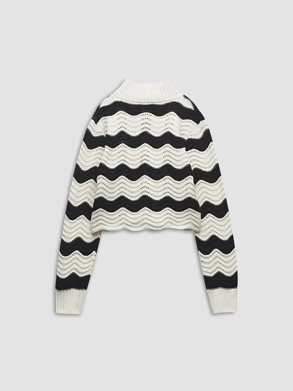 Wavy Stripe Eyelet Sweater