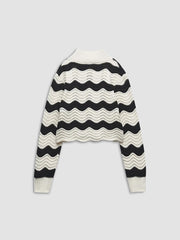 Wavy Stripe Eyelet Sweater