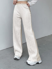 Cable Knit Wide Leg Pants