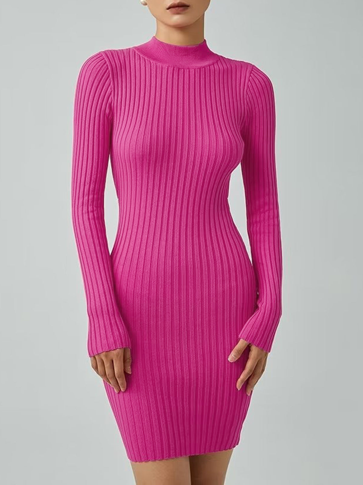 Open Back Bodycon Sweater Dress