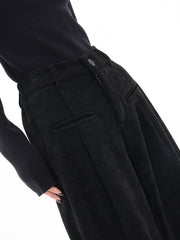 High Waist Button Baggy Wide Leg Pants