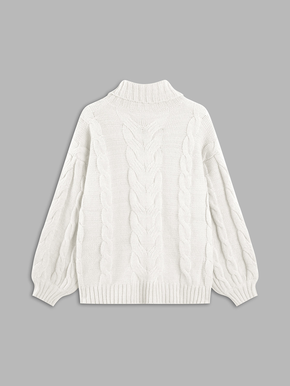 Mockneck Cable Knit Sweater