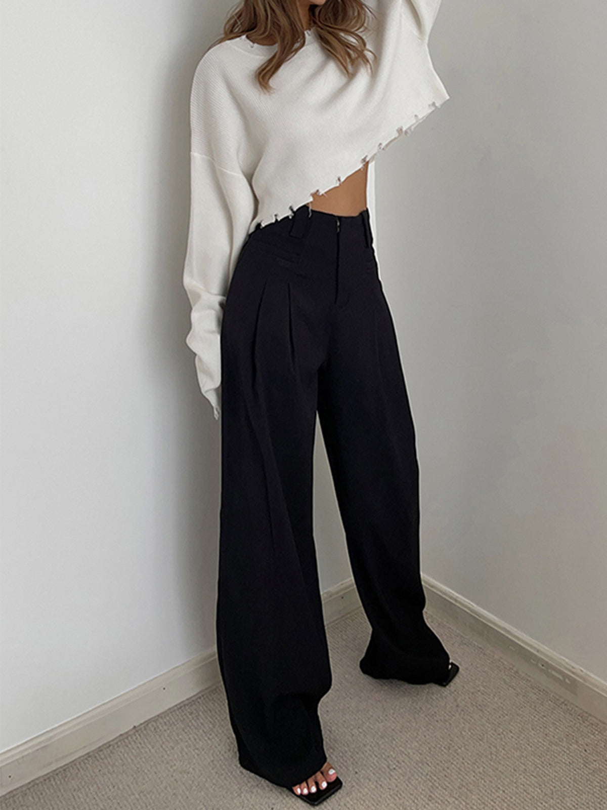 Leisure Pleated Wide Leg Dress Pants